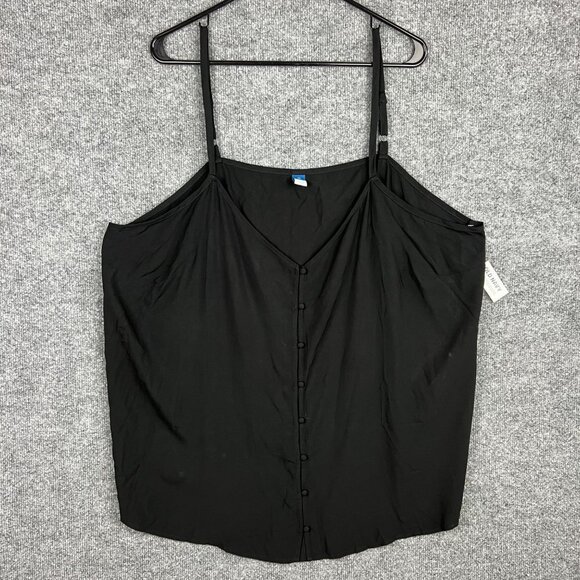 NWT NEW Women's Plus Size Old Navy‎ Black With Buttons Sleeveless Tank Size 3X - Picture 1 of 7
